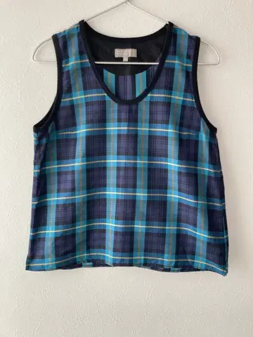 MARGARET HOWELL 슬리브리스 체크 상의