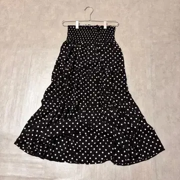 vintage 도트 무늬 플레어 스커트 도트 롱 원피스 레트로 구제 의류