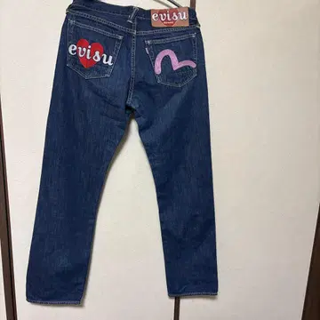 evisu 하트 자수 스트레이트 데님