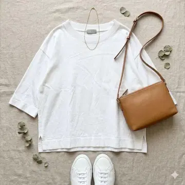 마가렛호웰 TOUGH COTTON JERSEY 화이트 반팔 T셔츠