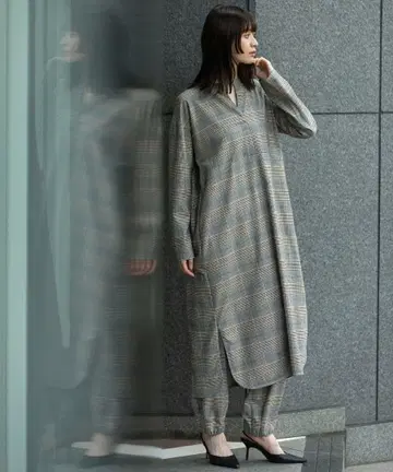 뮌헨 체크 무늬 원피스 뮤닉
