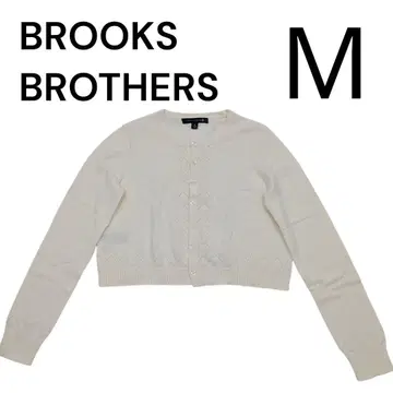 BROOKS BROTHERS 크루넥 아이보리 가디건 M