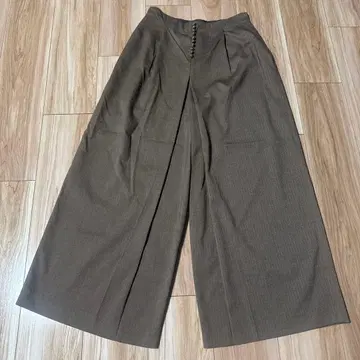 Lois CRAYON 브라운 스트라이프 와이드 팬츠