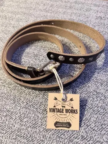 VINTAGE WORKS DH5745 블랙 가죽 벨트 프리 사이즈