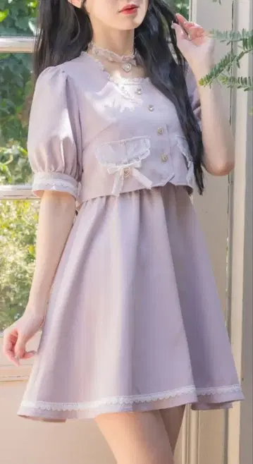 ROJITA 플랩 리본 레이어드 원피스 핑크 양산형 지뢰계