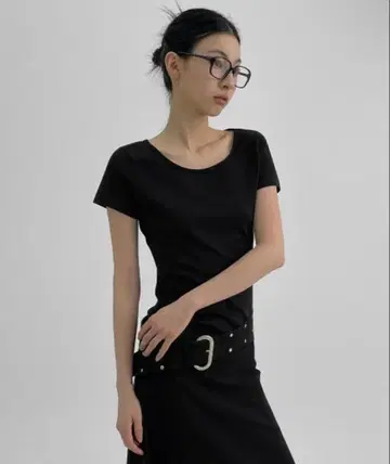 blackup 티셔츠 [ MADE ] 이즈니 U넥 반팔 티셔츠 여성용