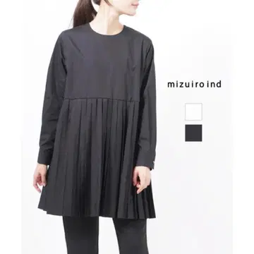 미즈이로 인드 플리츠 오버 셔츠 mizuiro ind 블랙 일본제