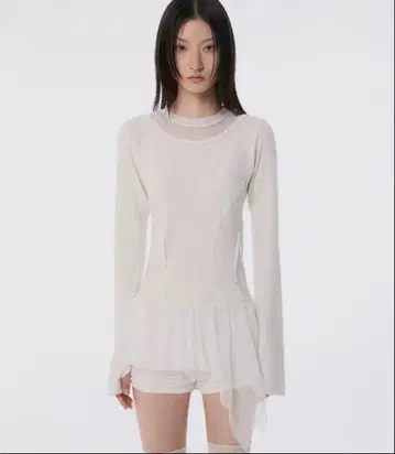 FLAREUP Layered Lace Frill Long musinsa
