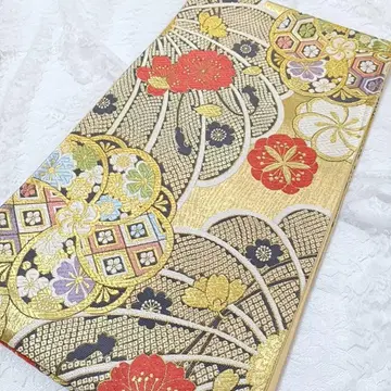 LULU115 후쿠로 오비 꽃무늬 후리소데 꼬인 매화 금