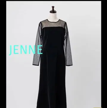 JENNE 도트 튤 원피스 S 블랙 시어 결혼식 2차 인스타