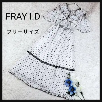 프레이 아이디 프릴 시어 도트 블로킹 원피스 프리 사이즈