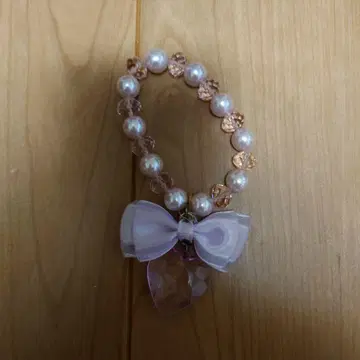 리본 포함 하트 참 팔찌 라 파르페