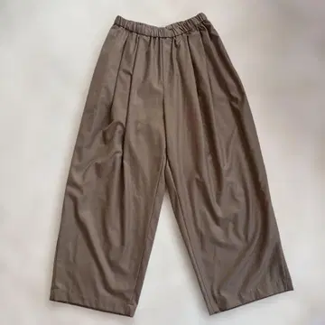 mizuiro ind 와이드 팬츠 브라운 전체 밴딩 끈 포함