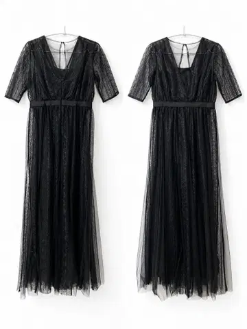 FRAY ID 플라워 레이스 드레스 튤 꽃무늬 자수 결혼식 파티 S