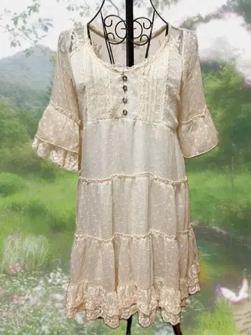 모리걸 헤이세이 레트로 레이스 원피스