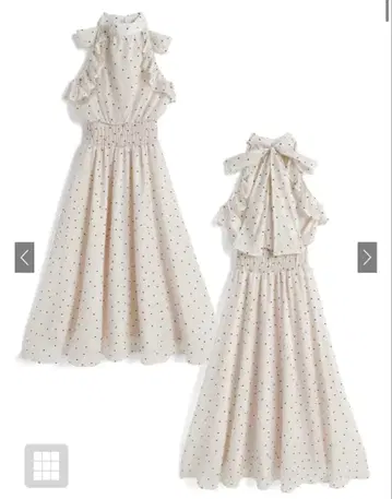 GRL 모리 카스미 도트 무늬 아메스리 롱 원피스[ru1694]