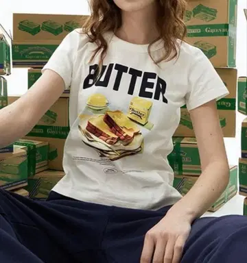 새상품 GREEN BUTTER 그린 버터 T셔츠