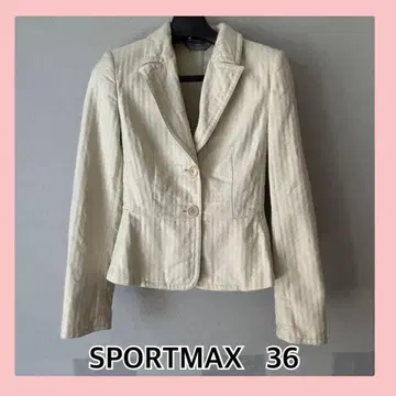SPORTMAX 아이보리 스트라이프 테일러드 자켓