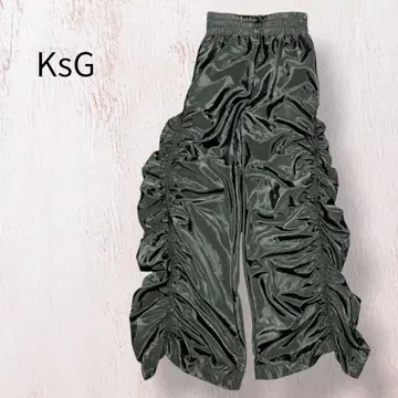 KsG 와이드 셔링 모프 팬츠 블랙 Y2K 헤이세이 패션