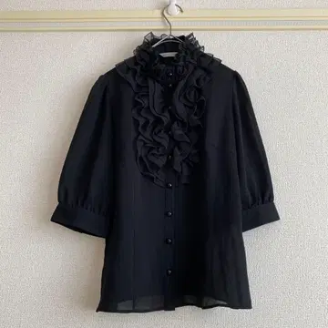 SCOT CLUB 스콧 클럽 블랙 프릴 블라우스 시어