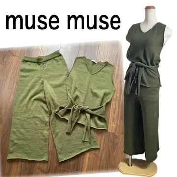 muse muse 니트 셋업 앞 여밈 슬리브리스