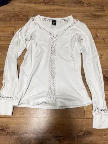 초레어 넘버 나인 본인 시기 골든 사이즈 1 편직 롱 티셔츠 화이트