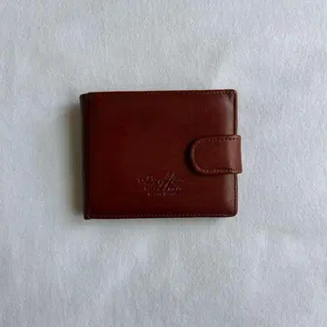 GENUINE LEATHER 브라운 가죽 접이식 지갑
