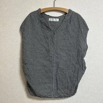 NATURAL LAUNDRY 내추럴 랜드리 깅엄 체크 패턴 반팔 셔츠