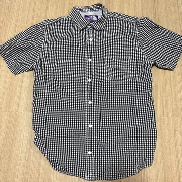 THE NORTH FACE 퍼플 라벨 반팔 체크 셔츠 M