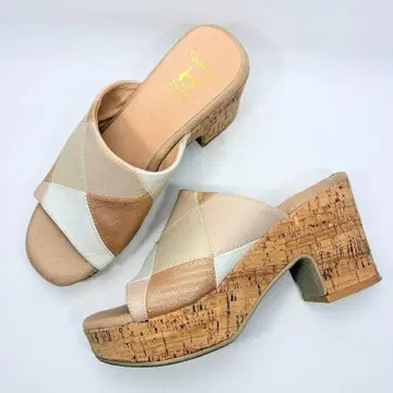 키다리 아저씨 웨지솔 베이지 계열 샌들 L 24cm