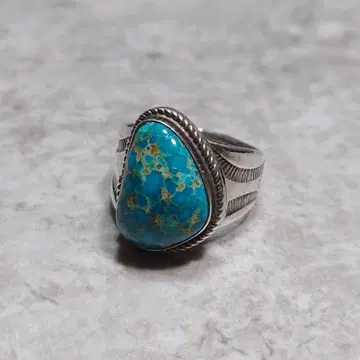 NAVAJO Rick Martinez 터콰이즈 반지 스파이더 웹