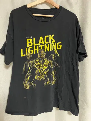 US 구제 의류 T셔츠 GET LIT BLACK LIGHTNING 탄력