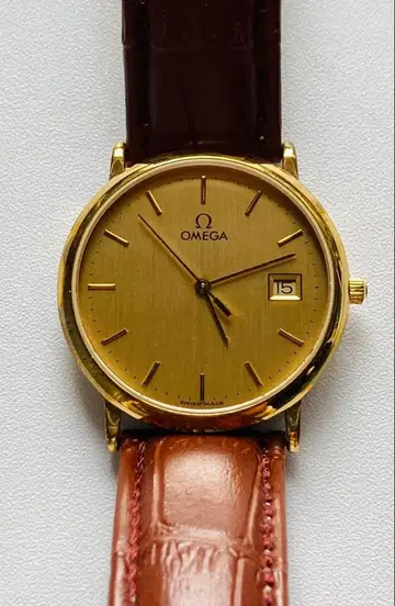 OMEGA 손목시계 골드 가죽