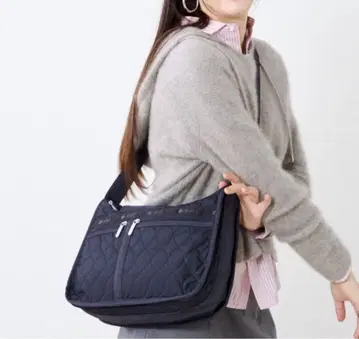 레스포 네이비 퀼팅 숄더백