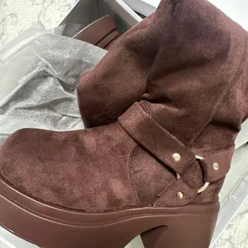GRL 벨트 스웨이드 롱 부츠 23cm