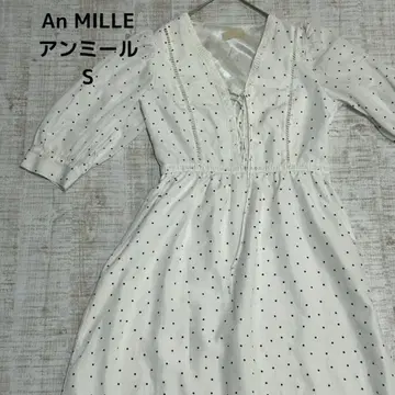 An MILLE 안미르 도트 무늬 롱 원피스 레이스업 S 2차