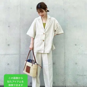 FREAK'S STORE 테크 린넨 숏 슬리브 롱 팬츠 셋업