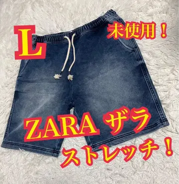 미사용! ZARA 자라 하프 팬츠 스트레치 숏팬츠 데님 인디고 L