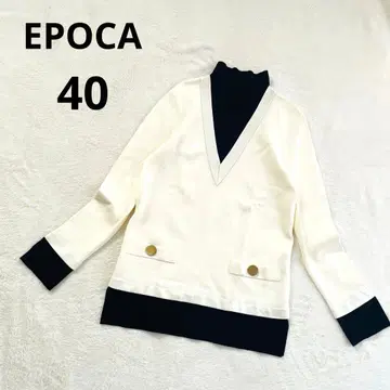 새상품급 EPOCA 에포카 도킹 디자인 니트 상의 모노톤 40 L 상당
