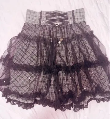 ROJITA 프론트 레이스업 튤 펄 스커트