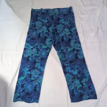 빅토리아 시크릿 꽃무늬 팬츠 와이드 파랑 네이비 그린 폴리에스테르