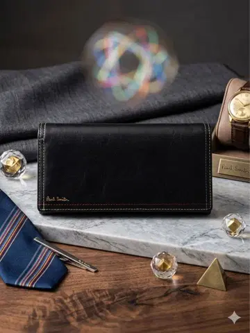 폴스미스 장지갑 멀티 스티치 가죽 블랙 박스 없음