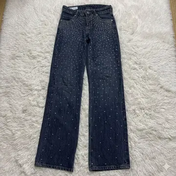 자라 ZARA 데님 팬츠 큐빅 Y2K 미세스 사이즈 32