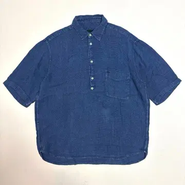 FILIPPO ALPI 린넨 풀오버 반팔 셔츠 XL