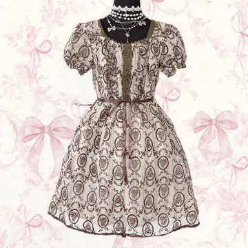 axes femme 원피스 장미 스트라이프 페어리 그런지 퍼프 슬리브