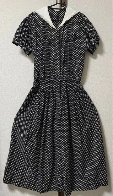 핑크하우스 세일러 카라 도트 원피스 하자 있음