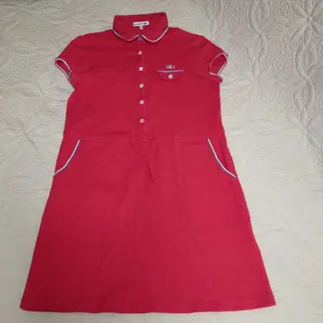 레트로 LACOSTE 레드 폴로 원피스
