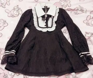 ROJITA 레이스 프릴 부착 셋업 블랙