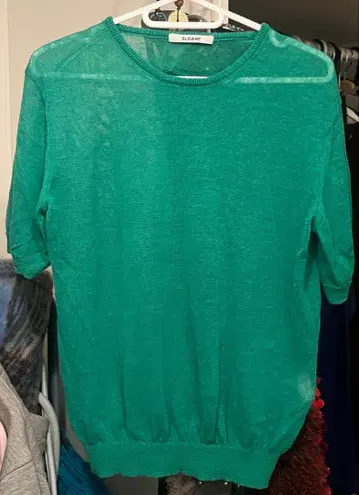 SLOANE 새상품급 그린 반팔 니트 린넨 사이즈 2