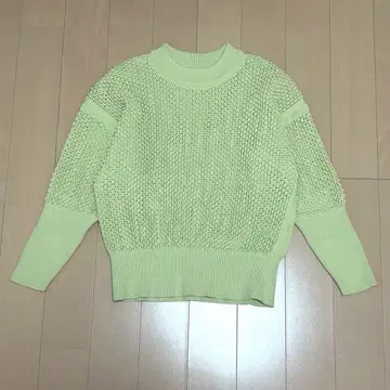 22SS CFCL LATTICE PULLOVER 니트 라임 그린 1